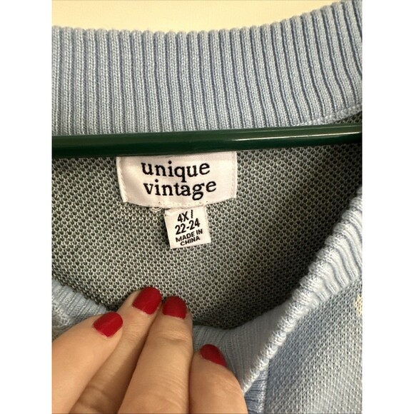 Unique Vintage Plus Size 4XL 22-24 Gnome In The Sky Cardigan Sweater Mushrooms - Picture 5 of 13